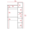 DEPOT E-SHOP Aramis Desk, Five Shelves, Two Superior Shelves, Light Oak